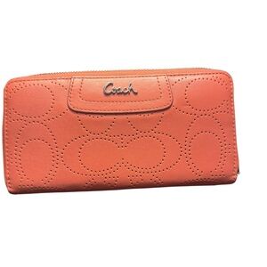 Coach Pink leather long zippy Wallet